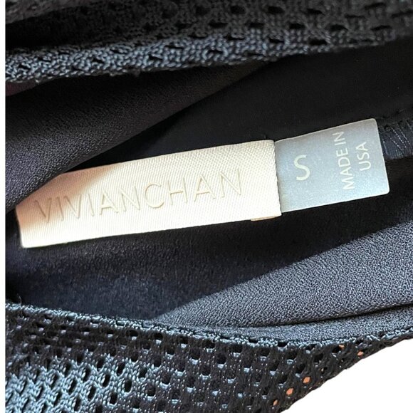 Vivian Chan Size S Black Mesh Haley Sleeveless V-Back A-Line Mini Party Dress - Picture 6 of 13